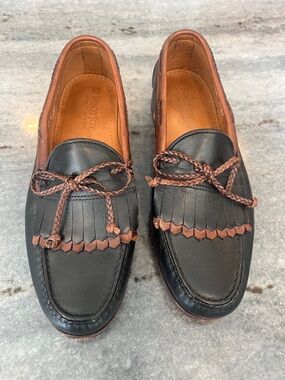 Footjoy  Men's Black and Brown Leather Moccasin Loafers size 13D